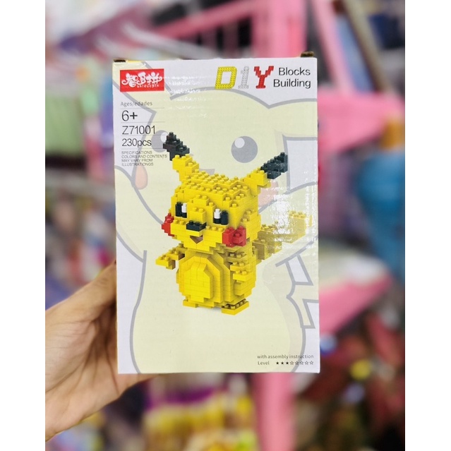 Đồ Chơi Lắp Ráp Nonlego Thỏ Tím, Mèo Hồng, Pikachu Cho Bé