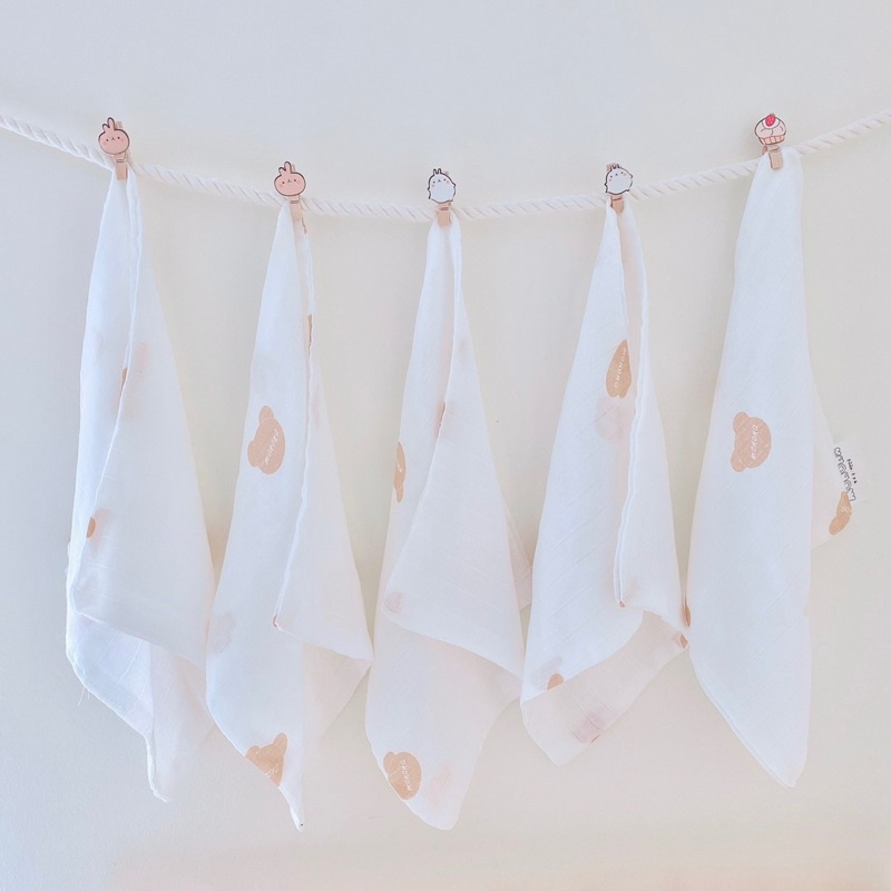 [Monona] Sét 5 khăn sữa 4 lớp Sợi Tre mềm mại không bám bụi vải cho bé chính hãng Monona New 2023