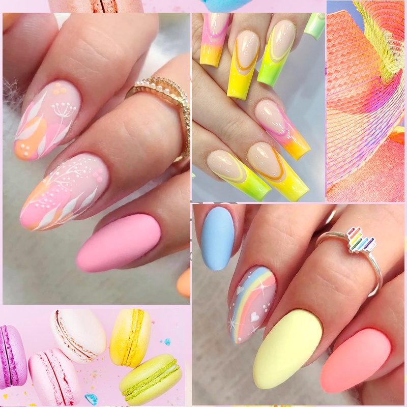 Gel Sơn Móng Tay MTSSII MEET ACROSS Sấy Khô UV LED Bán Vĩnh Viễn Màu Trơn Macaron Tùy Chọn 7ml