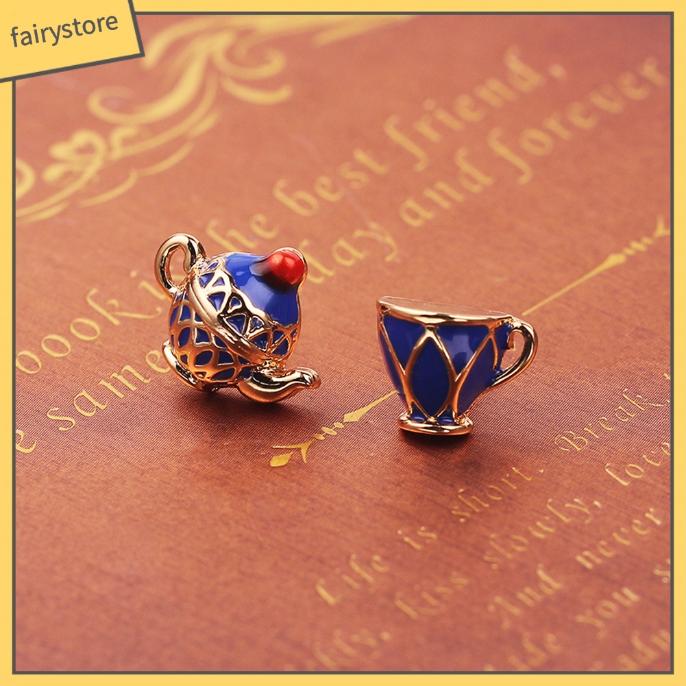 Khuyên Tai Hình Ấm Trà Tráng Men Không Đối Xứng Vintage Fairy1 [Fairy1]