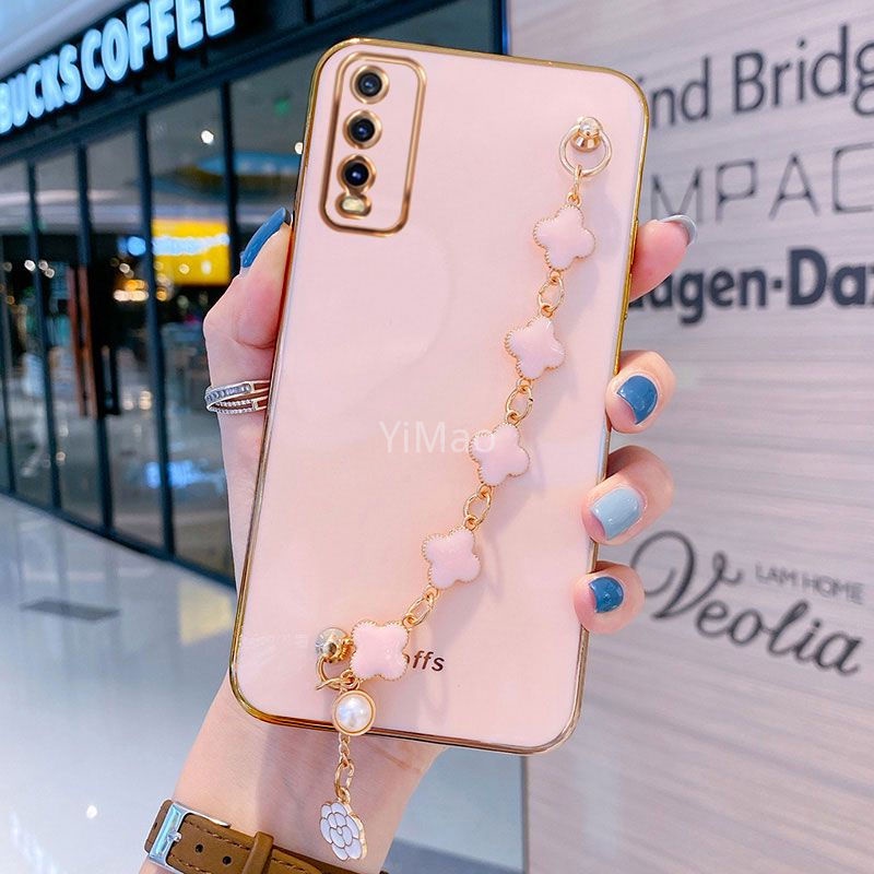 Ốp Điện Thoại Silicon Hình Cỏ Bốn Lá Cho Vivo V2027 V2029 V2026 V2032 V2042 V2043 V2022 V2023 V2025 V2024 V2040 v2035 v2036