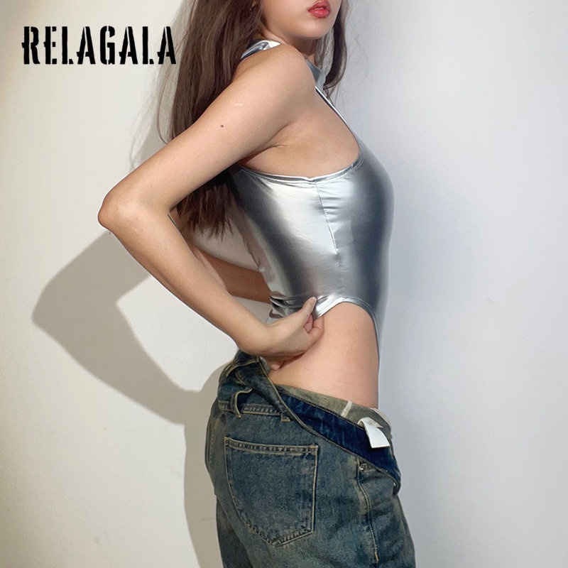 Bộ Áo Liền Quần Sát Nách Cổ Tròn Lưng Cao Dáng Ôm Phản Quang Thời Trang 2023 Cho Bạn Gái | BigBuy360 - bigbuy360.vn