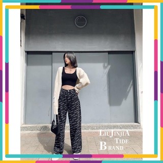 Quần jean ulzzang đen full chữ ống rộng siêu xinh - order 10 ngày - có ảnh thật