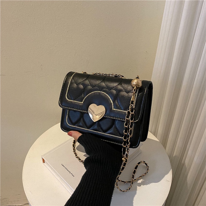 Túi Đeo Vai Phối Dây Xích Thiết Kế Đơn Giản Thời Trang Cho Nữ