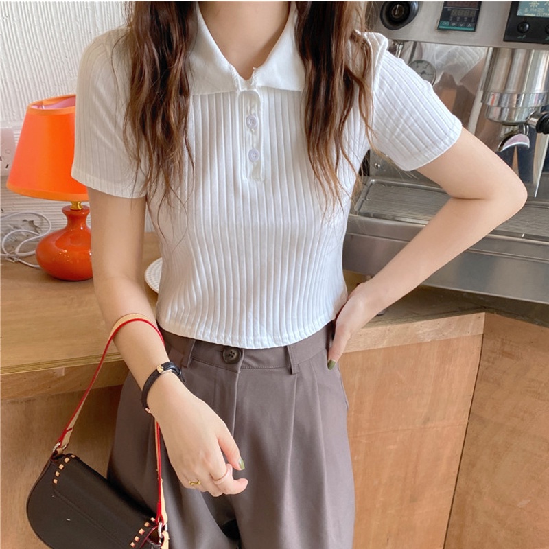 Áo thun SUXI tay ngắn dáng ôm thời trang mùa hè xinh xắn cho nữ