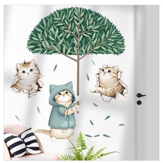Decal dán tường Tranh dán tường Sticker Dán Tường Mẫu Những chú mèo ZH101