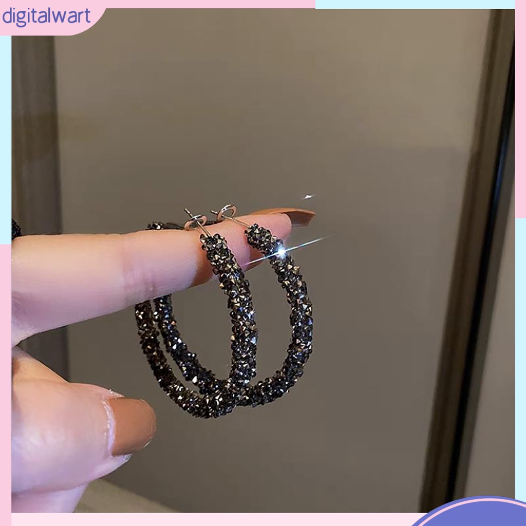 1 Đôi Bông Tai Đính Đá Lấp Lánh Thời Trang Dành Cho Nữ