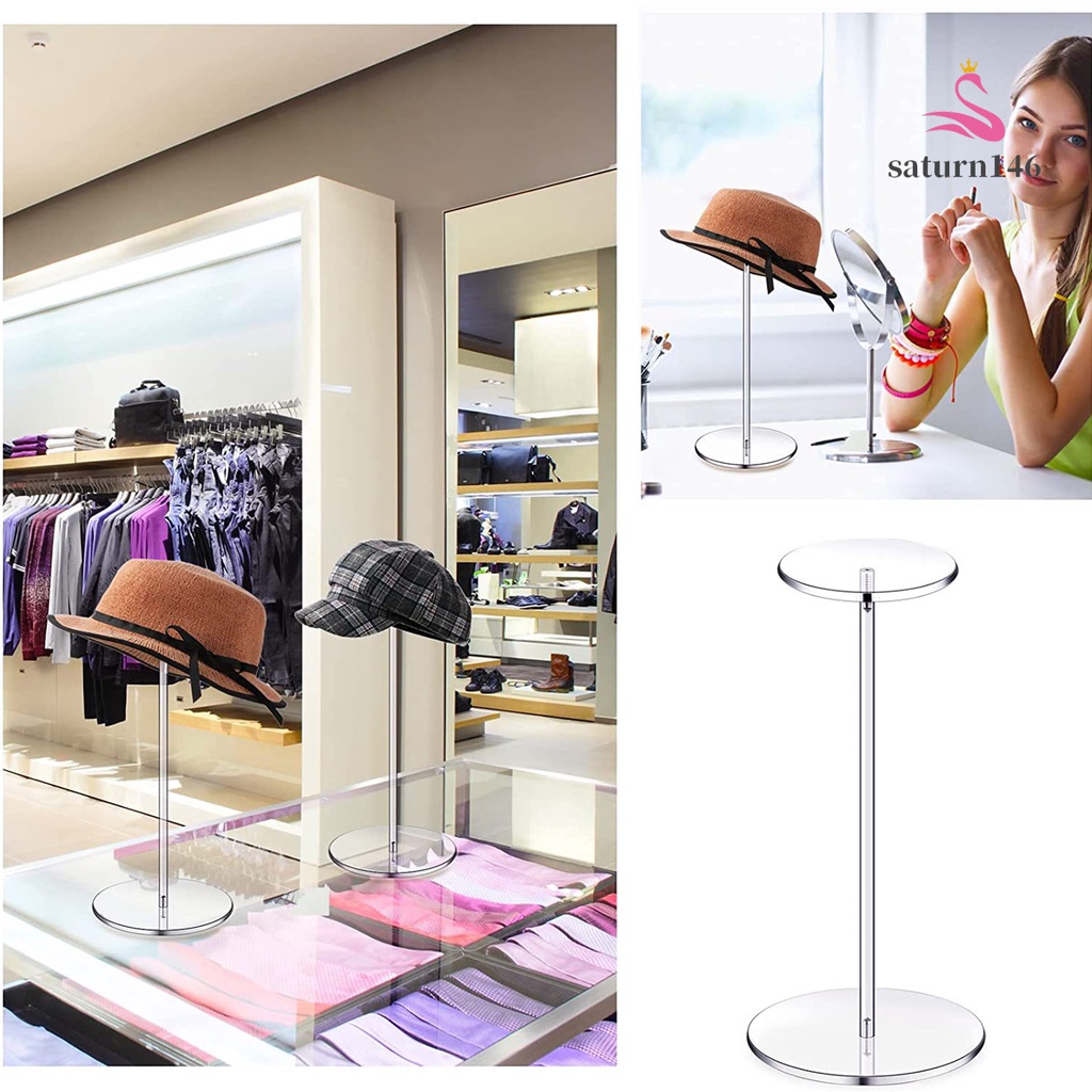 ❤Giá Đỡ Trưng Bày Tóc Giả / Mũ Bằng Acrylic Trong Suốt Đa Năng Có Đế Tròn