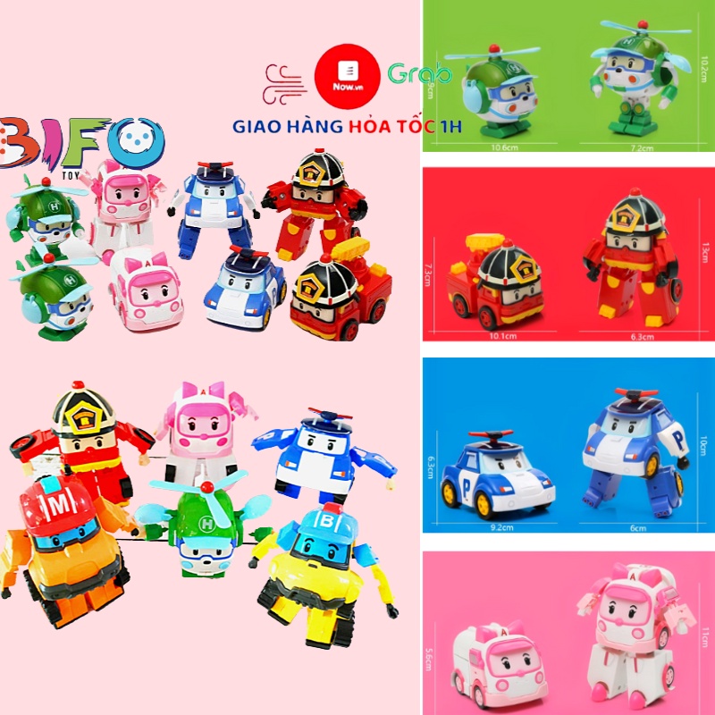 Đồ chơi biến hình biệt đội xe robocar Poli 2 trong 1 (lẻ túi rời)