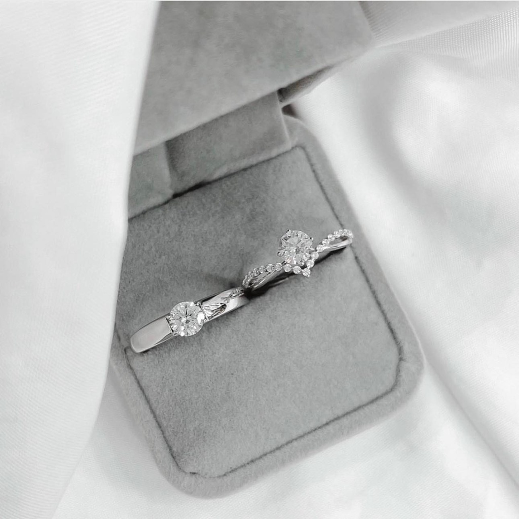 nhẫn đôi bạc nam nữ Evita khắc theo yêu cầu