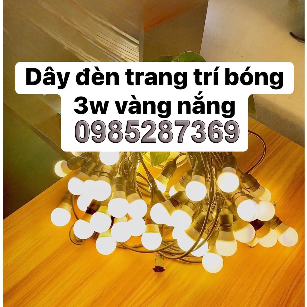 Dây đèn trang trí ngoài trời dùng cho quán cà phê, trà chanh, trà sữa... 10m 20 bóng, 5m 10 bóng loại