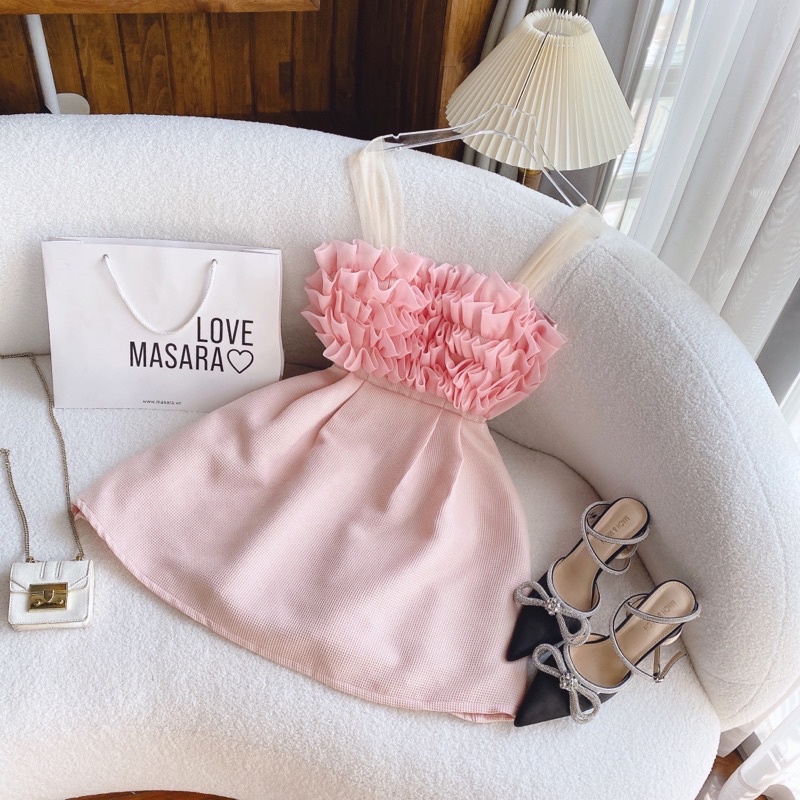 JUM XỐP HỒNG 2S NHÍU NGỰC NƠ LƯNG CỘT