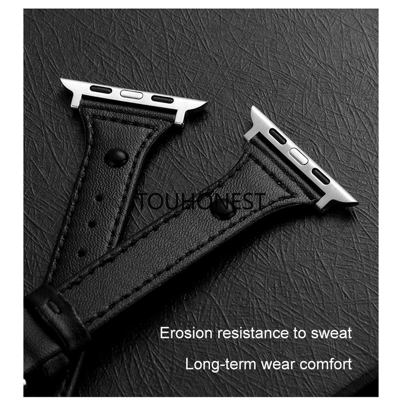 Dây Đeo Bằng Da Sang Trọng Cho Đồng Hồ Thông Minh Apple Watch 7 6 5 SE 8 4 3 2 38mm 40mm 41mm 42mm 44mm 45mm 49mm T500 T700