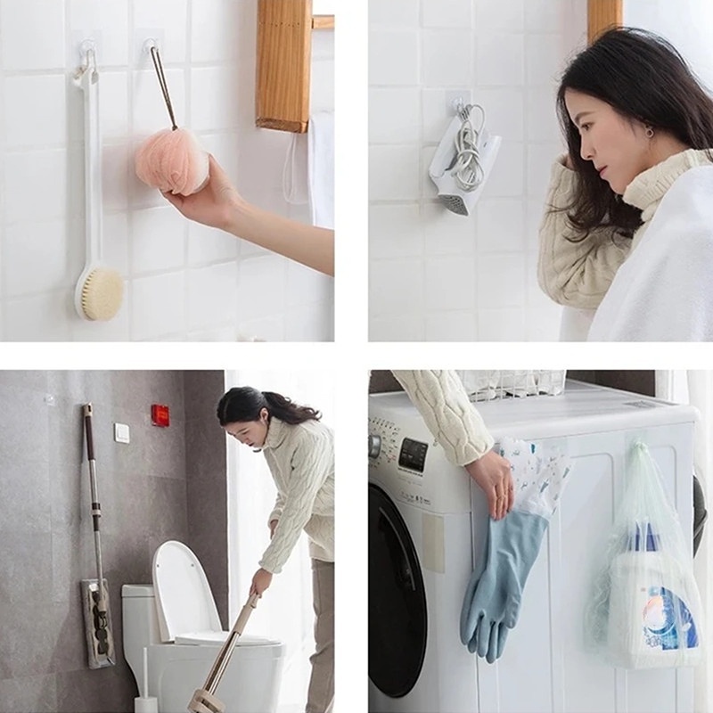 Set 5 / 10 / 20 Móc Treo Đồ Tự Dính Không Để Lại Dấu Vết Đa Năng Tiện Dụng