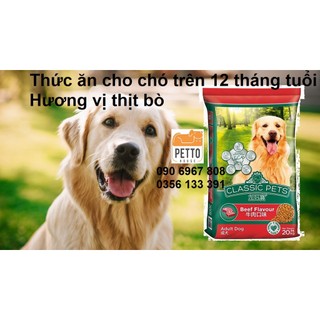 Combo 10 gói Classic pets adult dog beef flavor 400g thức ăn cho chó trưởng thành hạt khô vị thịt bò