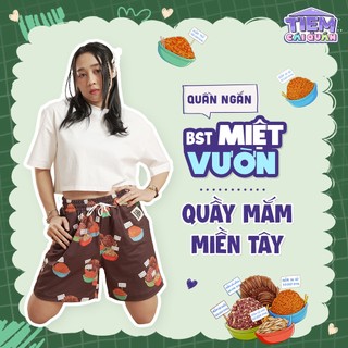 Quần đùi họa tiết quầy mắm miền tây by tiệm cái quần