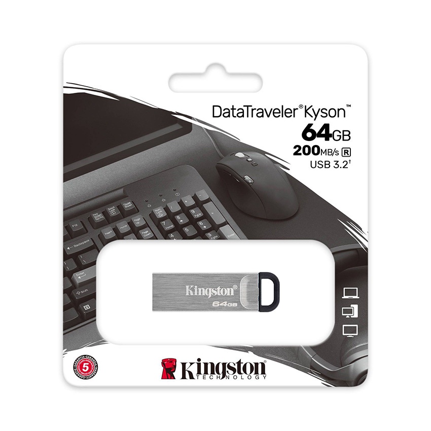 Thiết bị lưu trữ USB Kingston 32GB/64GB/128GB DataTraveler Kyson (USB3.2 Gen1) - Bảo hành 60 tháng