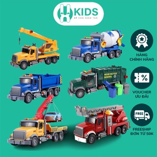Mô hình ô tô đồ chơi X KIDS mô phỏng hoạt động như thật xe công trình xây dựng, xe cứu hoả, xe cứu hộ, cần cẩu cho bé