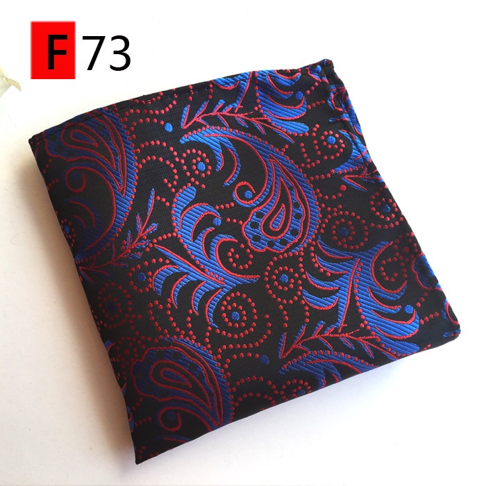 Khăn Tay Lụa Hình Vuông Họa Tiết Hoa Hồng/Chấm Bi Màu Đen/Xanh Navy Thời Trang Cho Nam