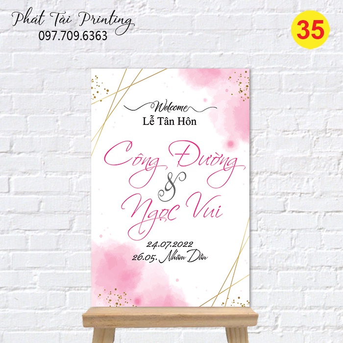 MS 35 - Bảng Welcome trang trí đám cưới