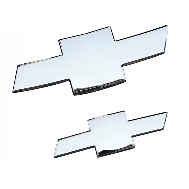 Bộ 2 / 3 Miếng Dán Logo Trước Và Sau Bằng Thép Không Gỉ Màu Bạc Trang Trí Cho Xe Hơi Chevrolet Old Cruze 09-14 Malibu