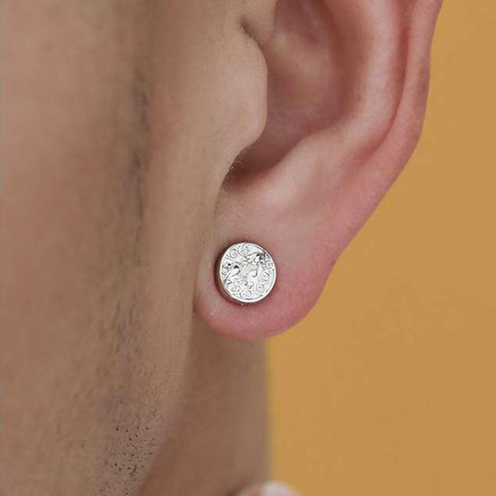 Khuyên Tai Pixiu 26 Eddie Phong Cách Retro Đơn Giản Tinh Tế Thời Trang Không Xỏ Lỗ Bằng Đồng Phong Cách Dân Tộc