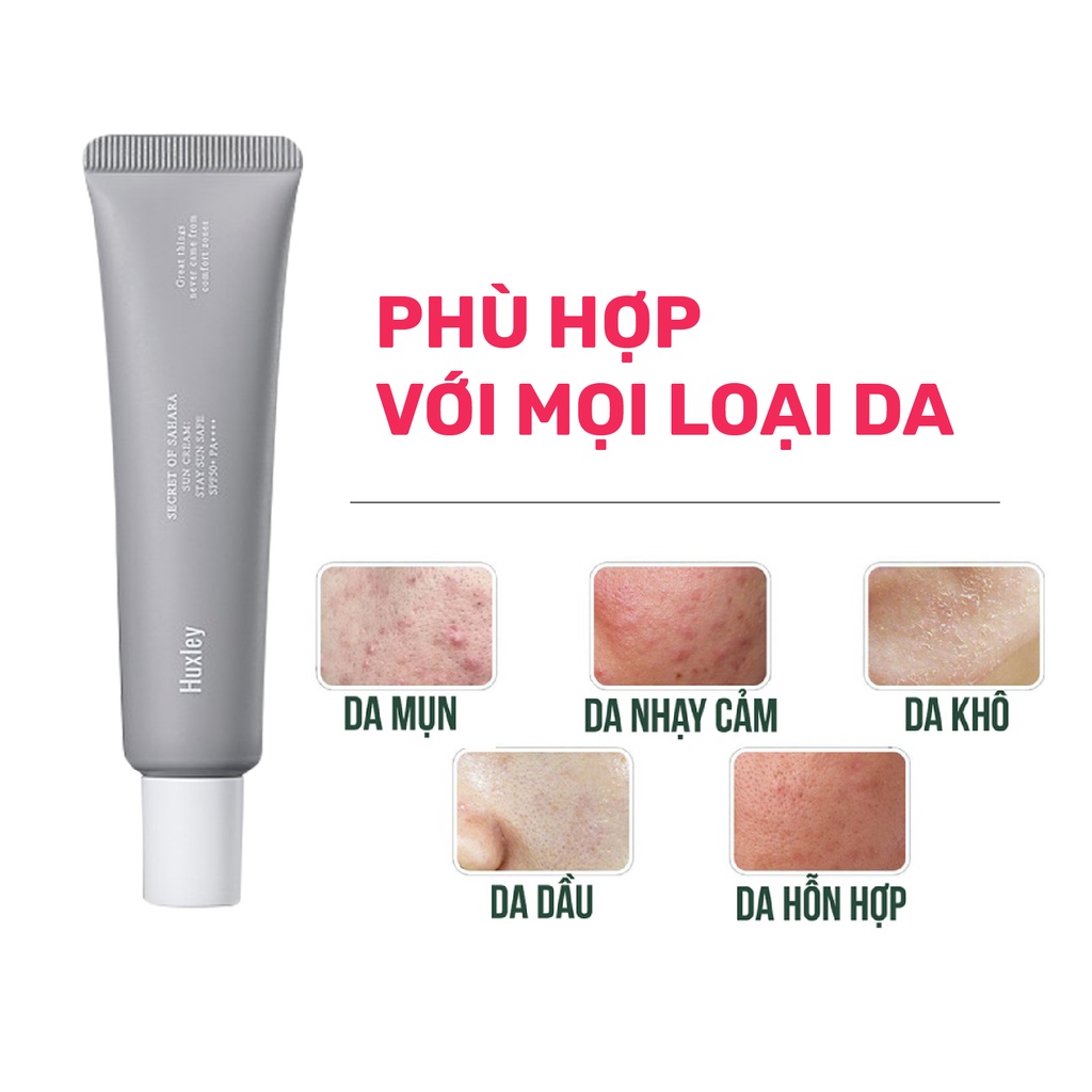 Kem chống nắng bảo vệ và dưỡng ẩm dịu nhẹ cho da Huxley Sun Cream Stay Sun Safe 35ml SPF 50+ PA+++