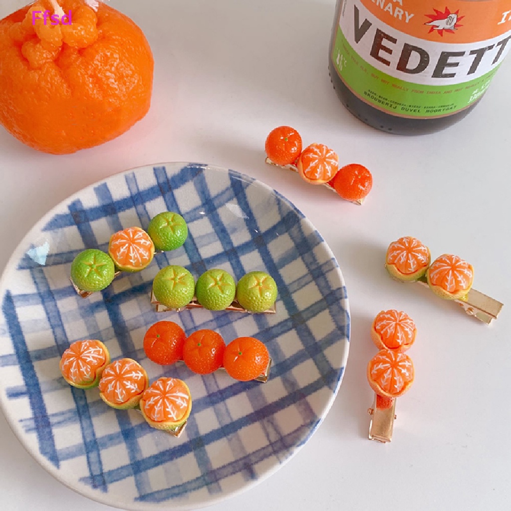 {Ffsd} Kẹp Tóc Hình Trái Cam Sáng Tạo Vui Nhộn Cho Bé Gái * Bán Chạy