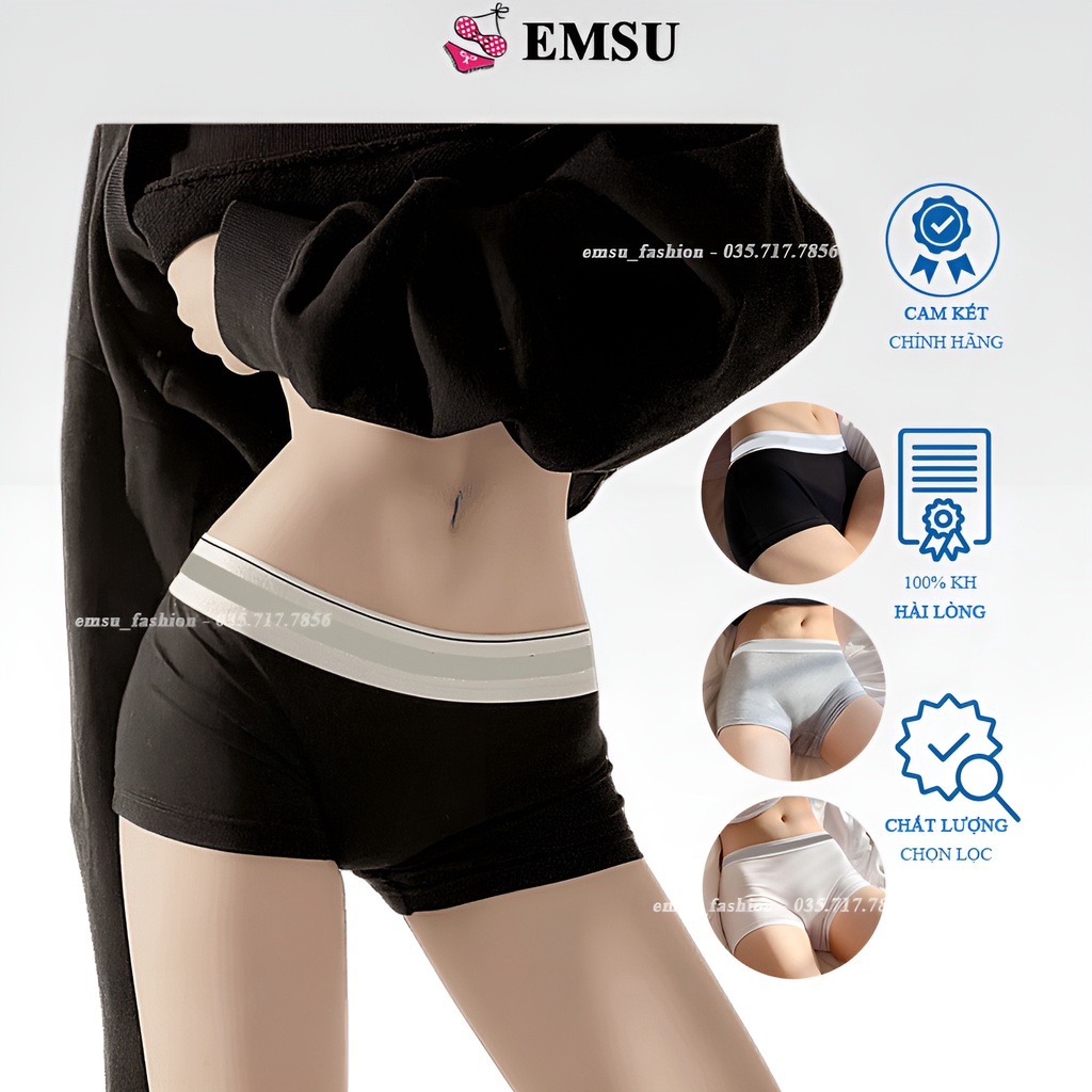 Quần lót đùi nữ boxer, Quần sịt đùi CK nữ cotton co dãn cao cấp thấm hút mồ hôi