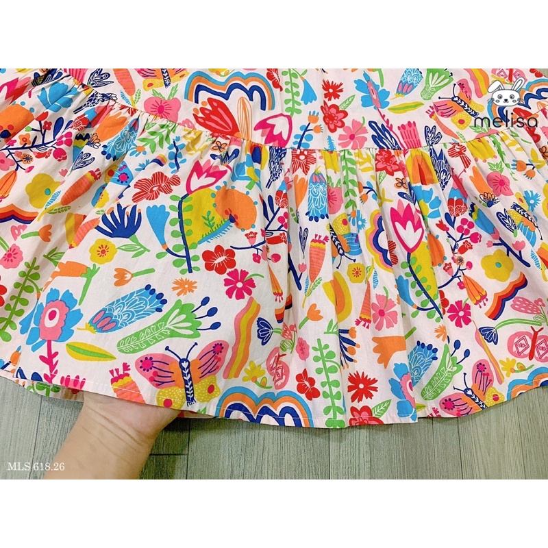 Đầm Melisa bé gái 3 tầng tay cánh tiên bé gái