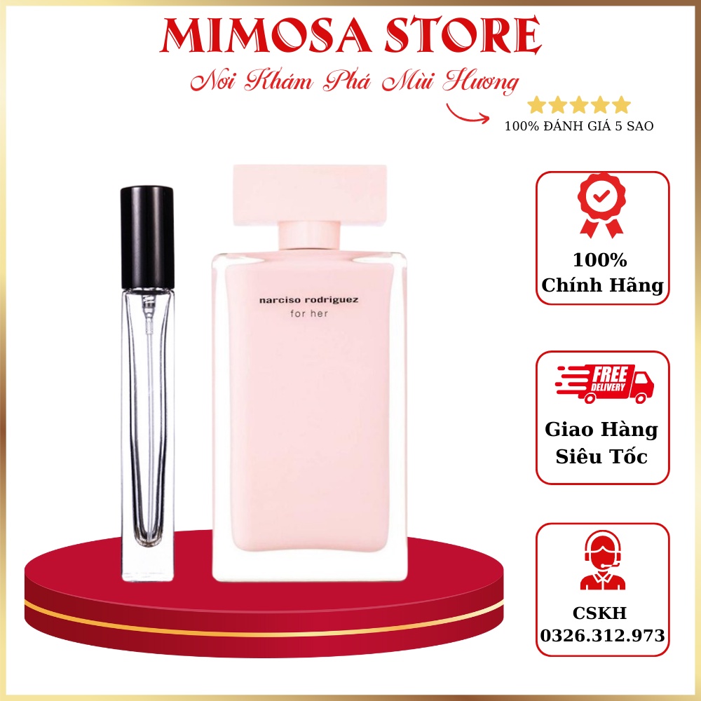 Nước Hoa Nữ Chiết Narciso Rodriguez For Her Mẫu Thử 10ml - Nar hồng nhạt