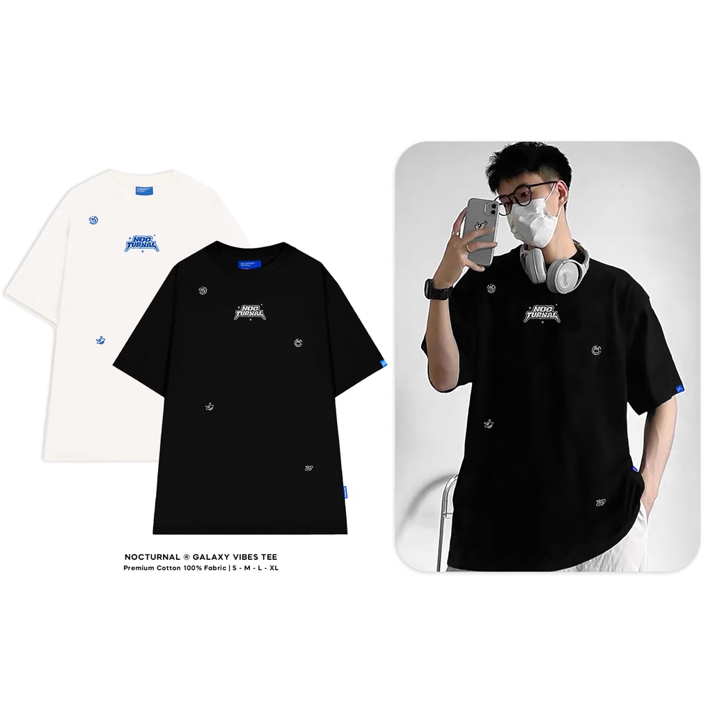 Áo Thun Thêu NOCTURNAL Galaxy Tee Cotton 100% Unisex Form Rộng Tay Lỡ Oversize Local Brand