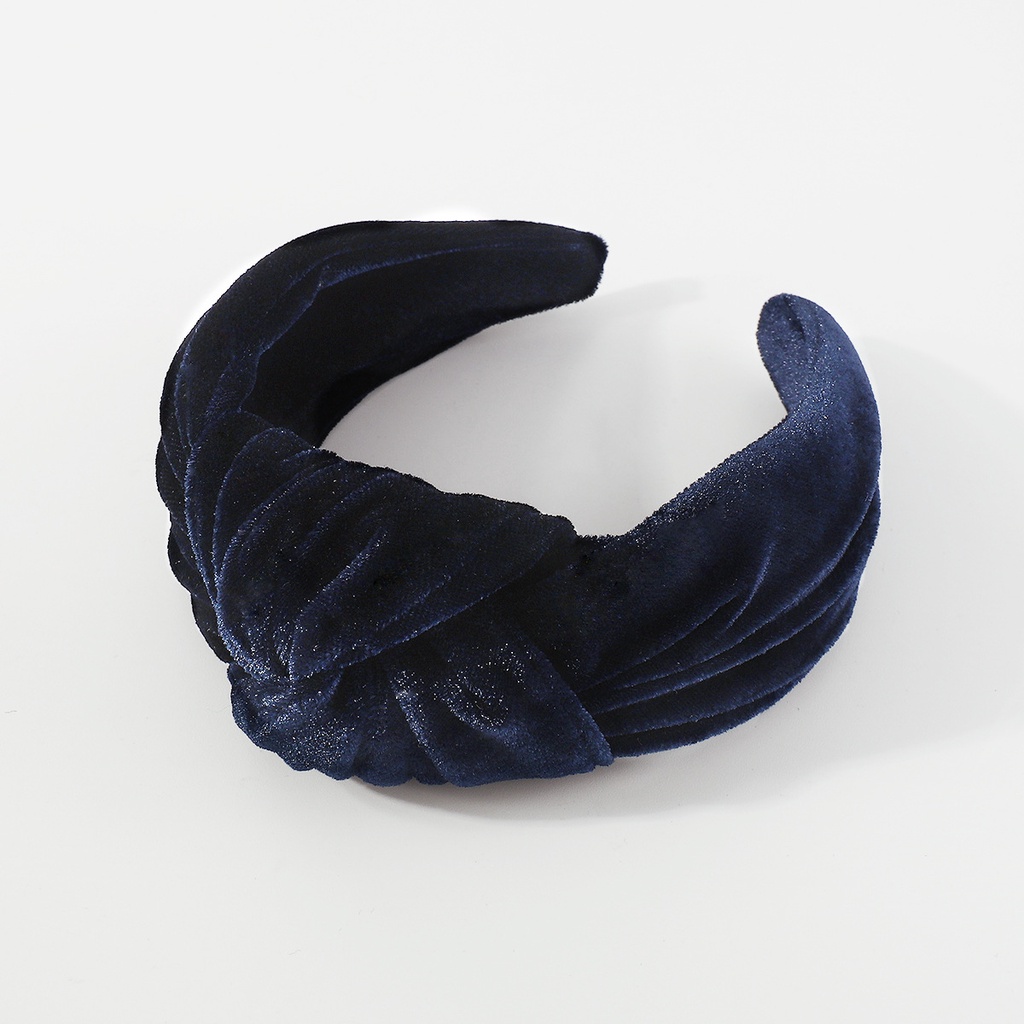 Băng Đô Nhung Cài Tóc Bản Rộng Màu Trơn Thời Trang Thu Đông Vintage