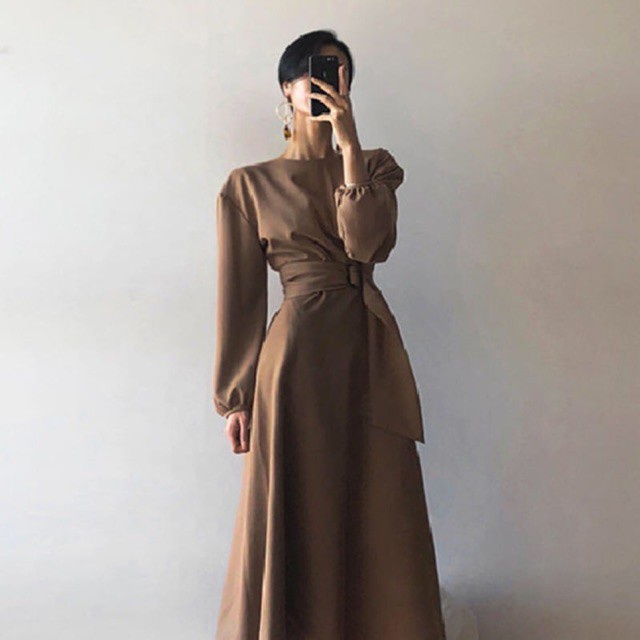[ORDER] [ORDER] Đầm bẹt vai chiết eo Ulzzang