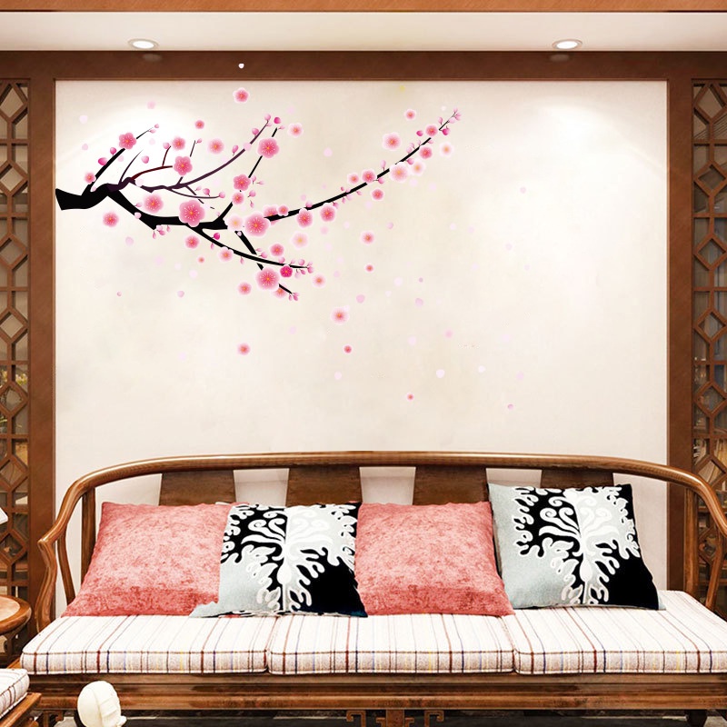 Giấy Dán Tường Tự Dính Hình Hoa Đào Trang Trí Nhà Cửa