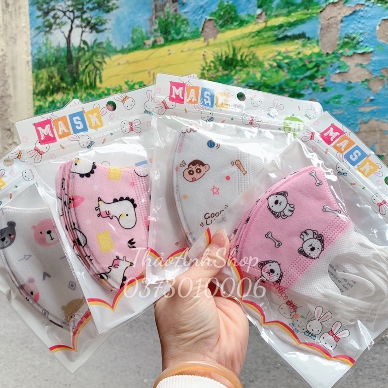 Khẩu Trang 5D Kids FAMAPRO Hộp 10 cái dành cho bé từ 1-5 tuổi