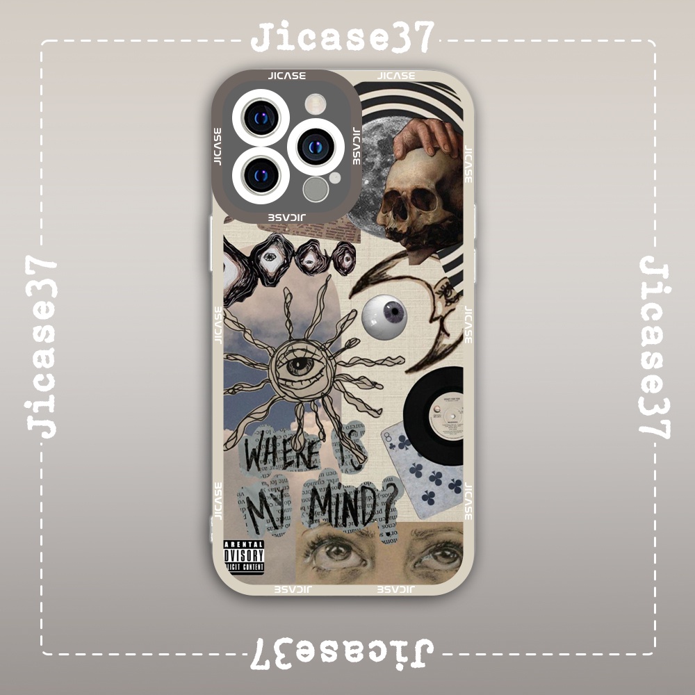 Ốp lưng iphone cạnh vuông Jicase JMcase Con Mắt Đầu Lâu Collage Morbid Art Vintage x/xs/11/12/pro/max/plus/promax
