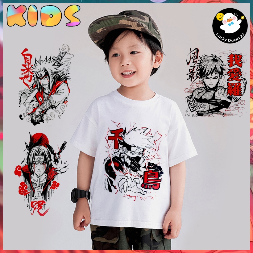 Áo phông cộc tay quần áo trẻ em áo thun trắng cho bé trai Tay Ngắn In Hình NARUTO Dễ Thương Cho Bé Trai 1-9 Tuổi