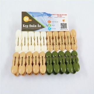 Kẹp quần áo nhựa việt nhật 2835 - vỉ 20 chiếc kẹp củ lạc
