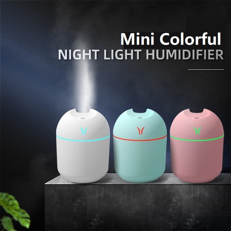 Máy Phun Sương Tạo Ẩm Không Khí Siêu Âm Mini 250ML Có Đèn LED
