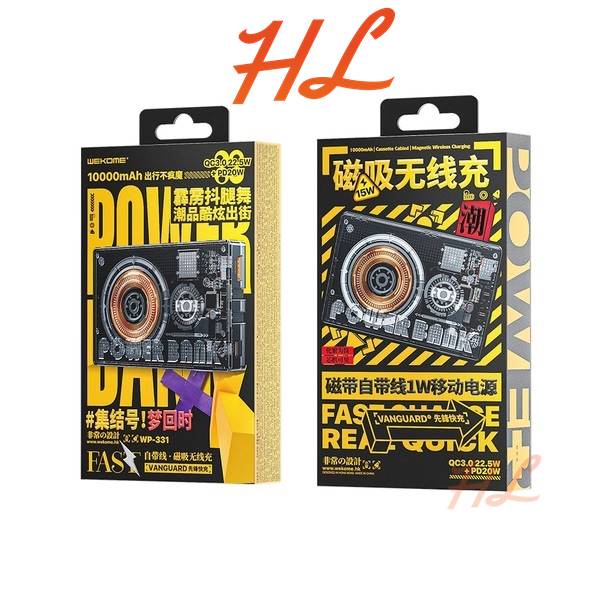 Pin Dự Phòng Trong Suốt Không Dây WEKOME WP-331 10.000mAh  - BH 12 Tháng
