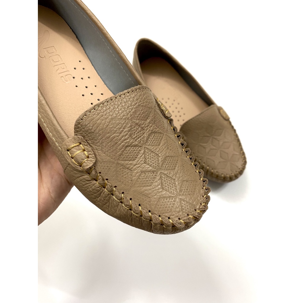 Giày mọi ngôi sao đế bệt da thật  3cm DR013 - SIZE CHUẨN- CÓ BẢO HÀNH.