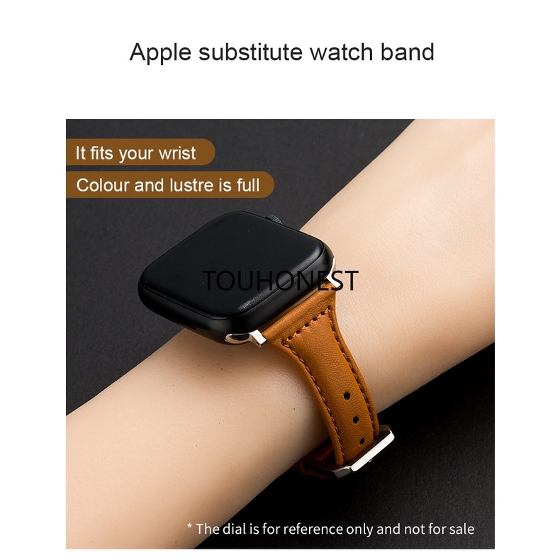 Dây Đeo Bằng Da Sang Trọng Cho Đồng Hồ Thông Minh Apple Watch 7 6 5 SE 8 4 3 2 38mm 40mm 41mm 42mm 44mm 45mm 49mm T500 T700