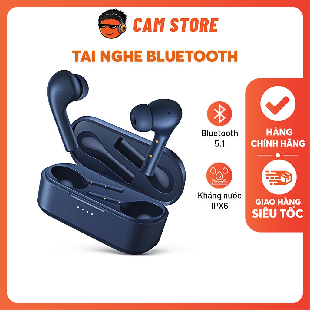 Tai Nghe Bluetooth Wenkey E2P - Mở Nắp Kết Nối, Sạc Không Dây, Chống Ồn Đàm Thoại, Pin Trâu