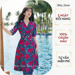 D00571 - đầm thiết kế cao cấp pinl rose tay lỡ miu store