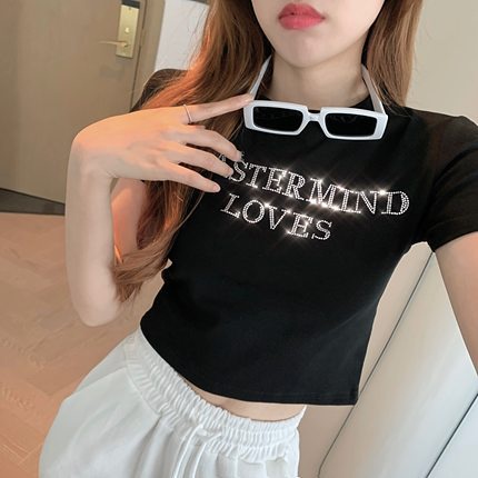 Áo thun NRVP tay ngắn dáng ôm in họa tiết phong cách đường phố Hàn Quốc thời trang 2023