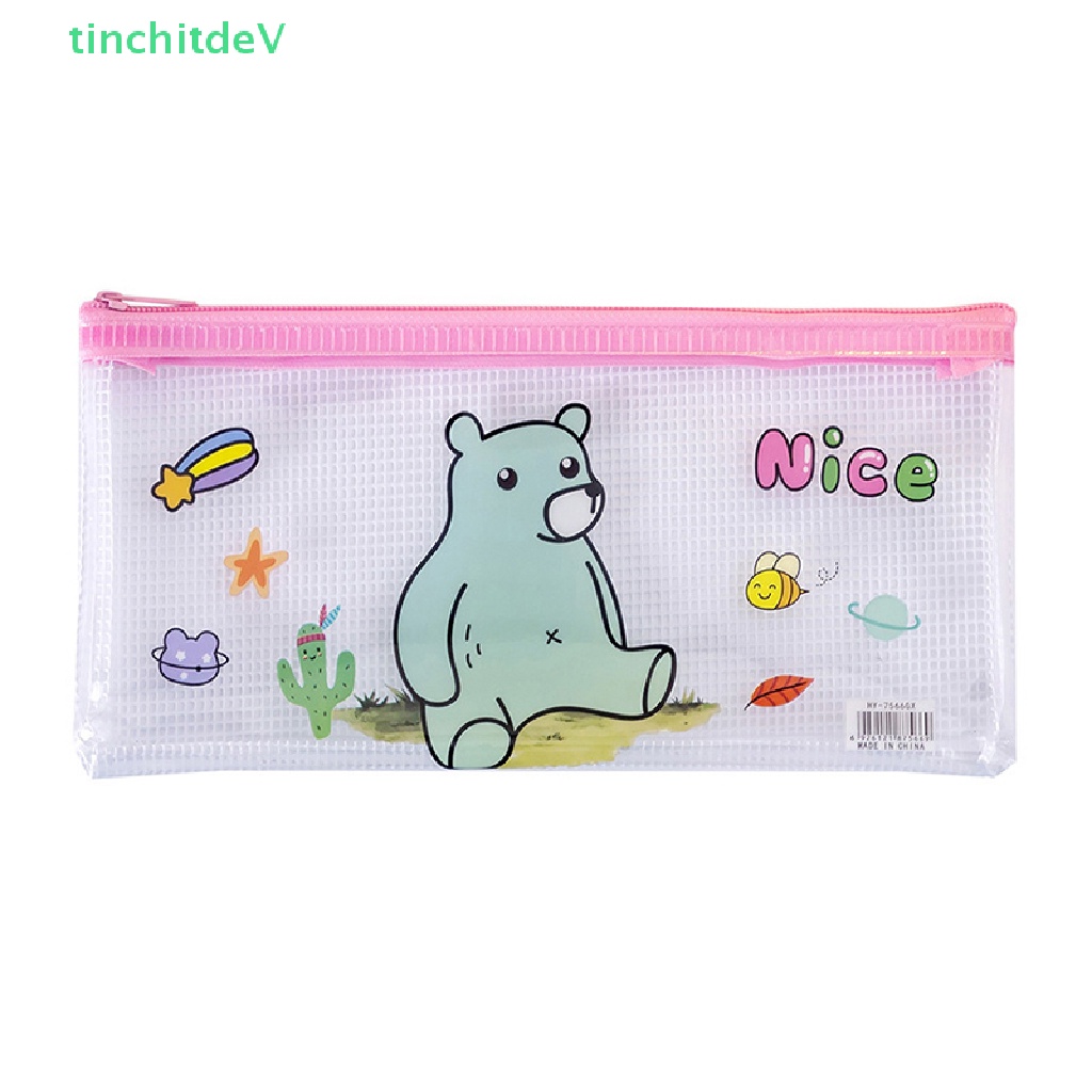 Túi Đựng Bút Bằng Pvc Trong Suốt Chống Nước Hình Động Vật Dễ Thương