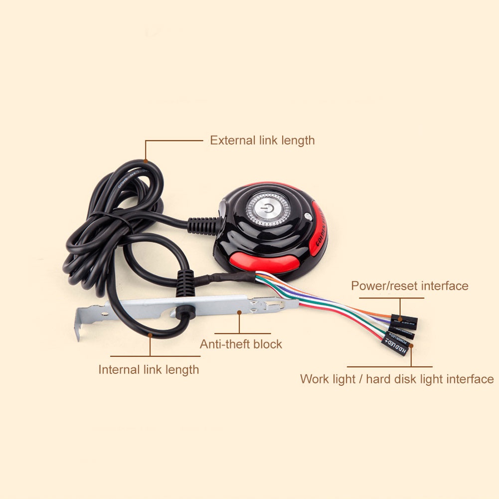 Công Tắc Nhấn / Tắt Nguồn HDD 1.6m Hình Hoa Hướng Dương Cho Máy Tính