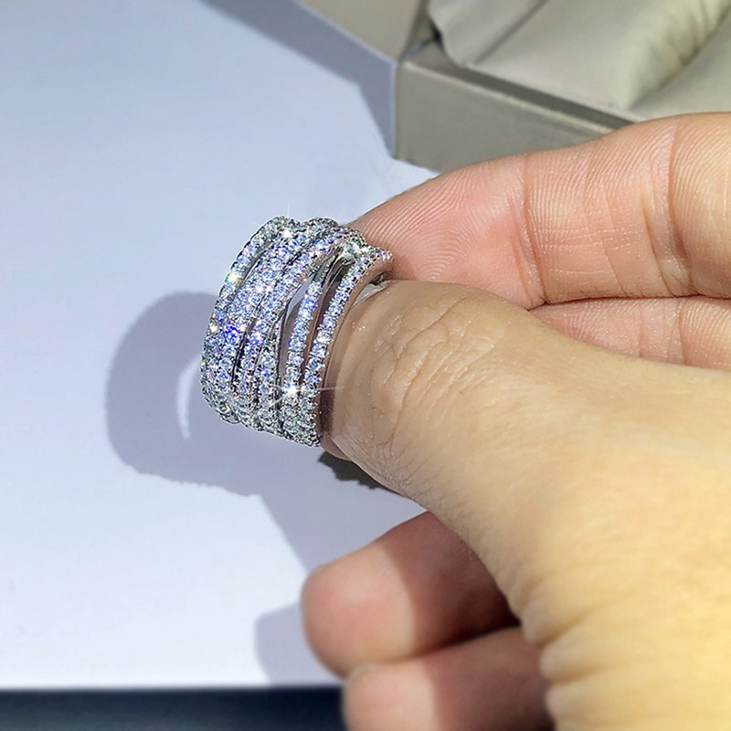 Nhẫn Cưới Hình Chữ Thập Màu Bạc Thời Trang Chất Lượng Cao Cho Nữ