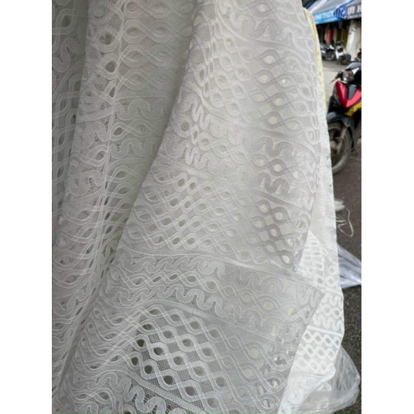 Ren thô hai màu trắng và kem( shop bán vải không bán áo)